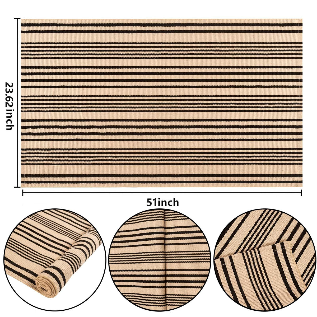 BUAGETUP striped-front-porch-rug provides soft underfoot for porches and entryways.