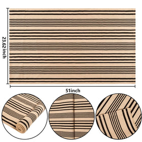 BUAGETUP striped-front-porch-rug provides soft underfoot for porches and entryways.