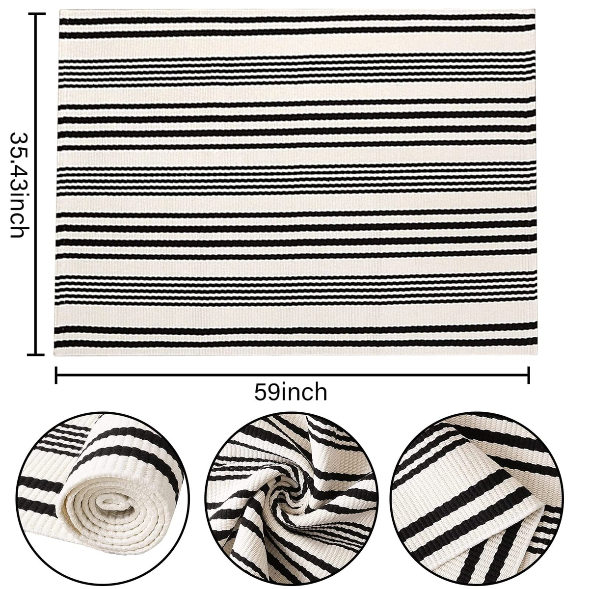 BUAGETUP striped front porch rug versatile and washable for entryways
