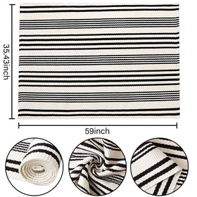 BUAGETUP striped front porch rug versatile and washable for entryways