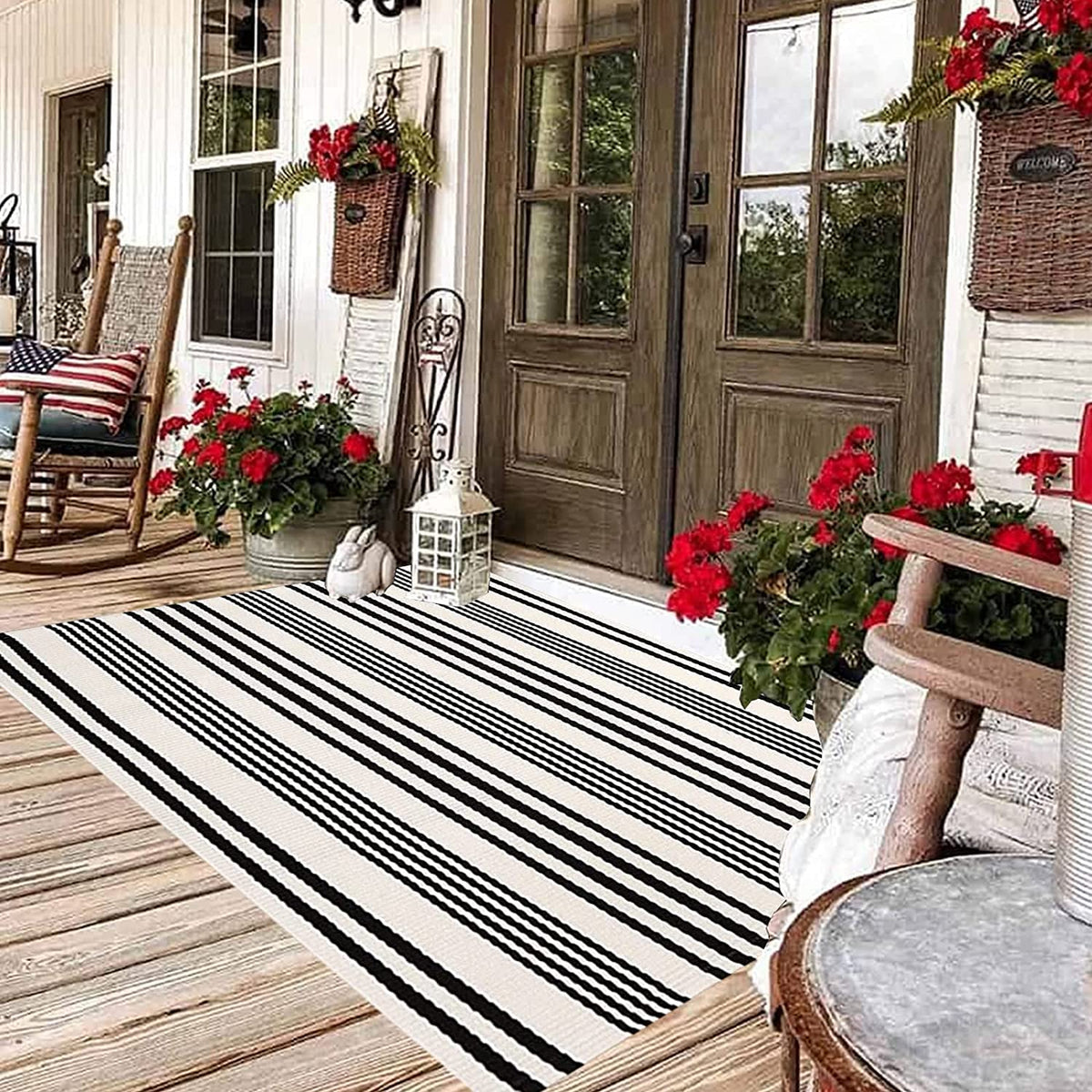 BUAGETUP lightweight woven rug keeps colors bright outdoor-to-indoor