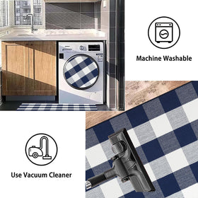 BUAGETUP woven cotton door mat feels soft and durable underfoot.