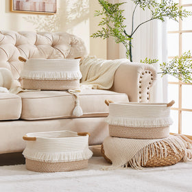 BUBUSUN baskets on a living room shelf show decor-friendly style