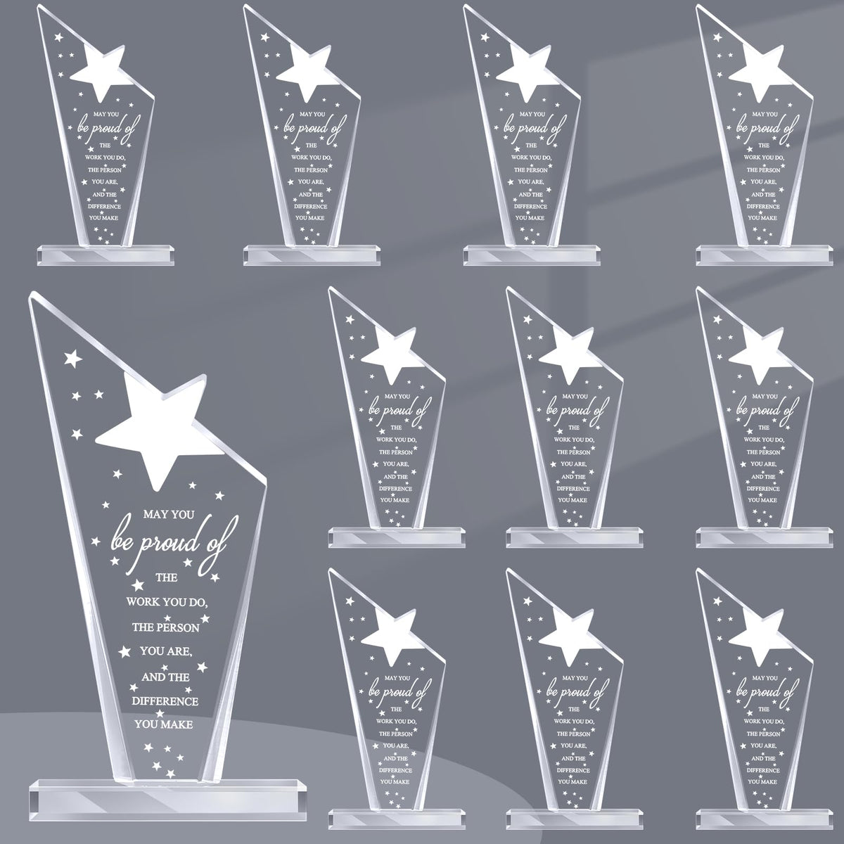 Bucherry 10-pcs awards on a desk for daily employee recognition