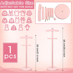 Bucherry adjustable-height hanger stand enables versatile tabletop displays.