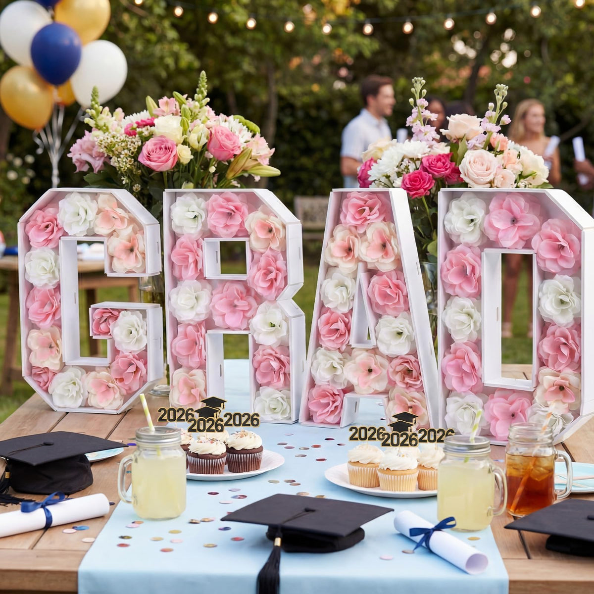 Bucherry graduation decoration set provides quick, complete DIY styling.