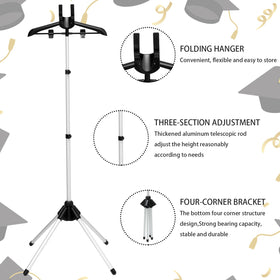 Bucherry Graduation Gown Display Stand folded compact fits into bags