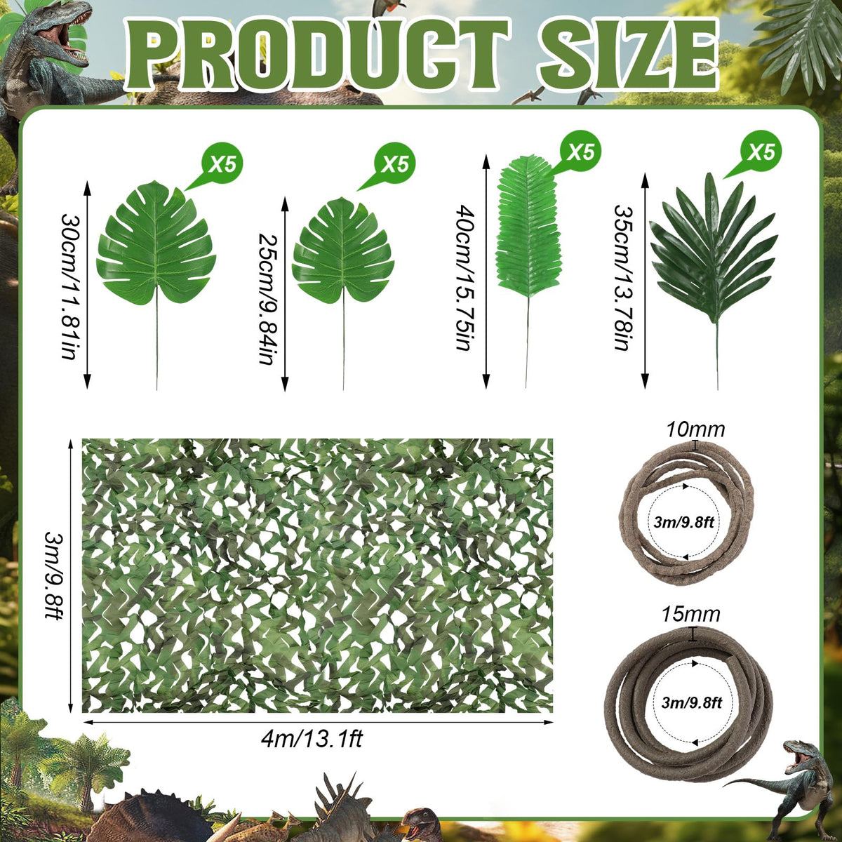 Bucherry large monstera leaves add realistic greenery on ceilings, walls, or arches.
