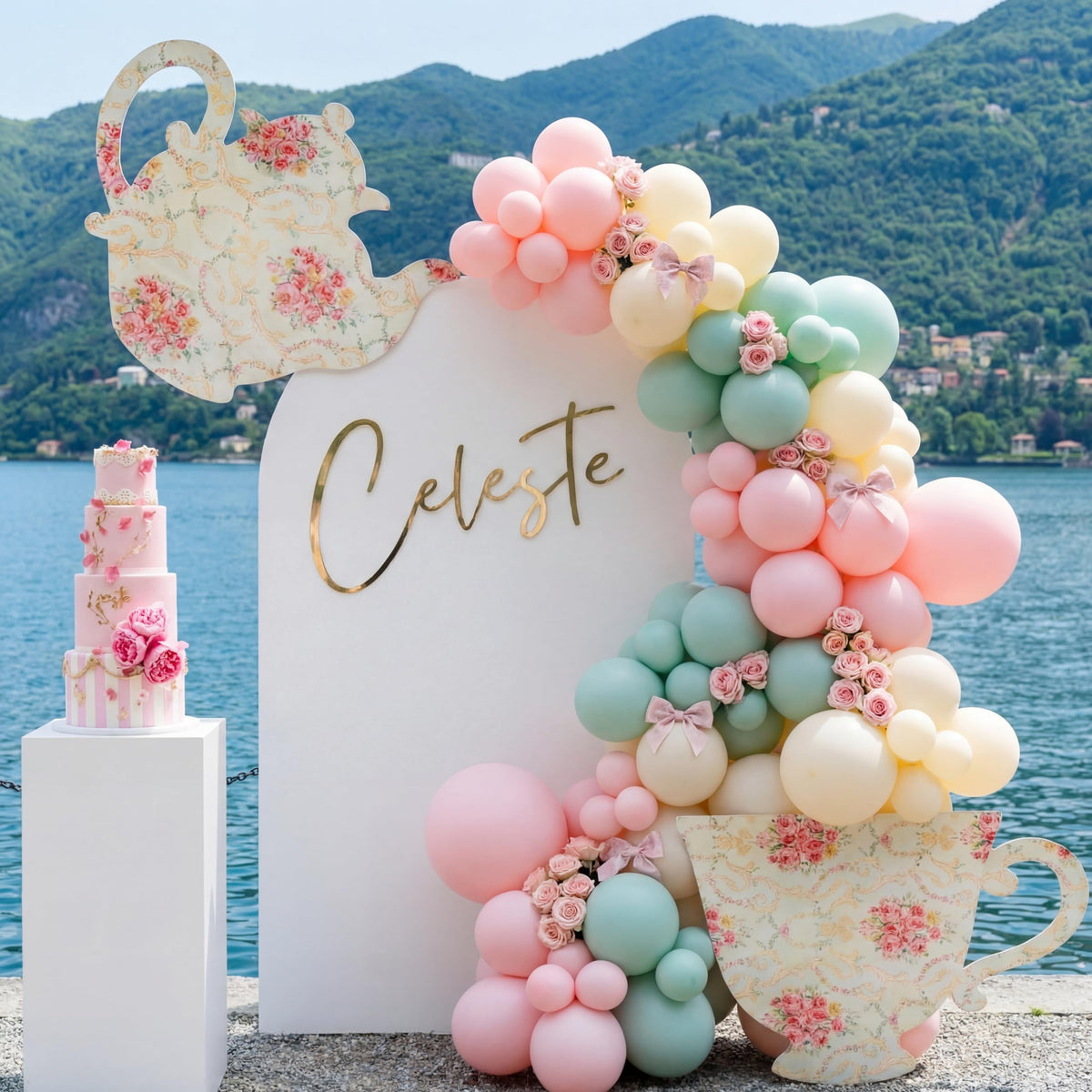 Bucherry decor package includes two pieces and balloons