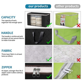 Budding Joy foldable storage bag with reinforced soft handles for durability.