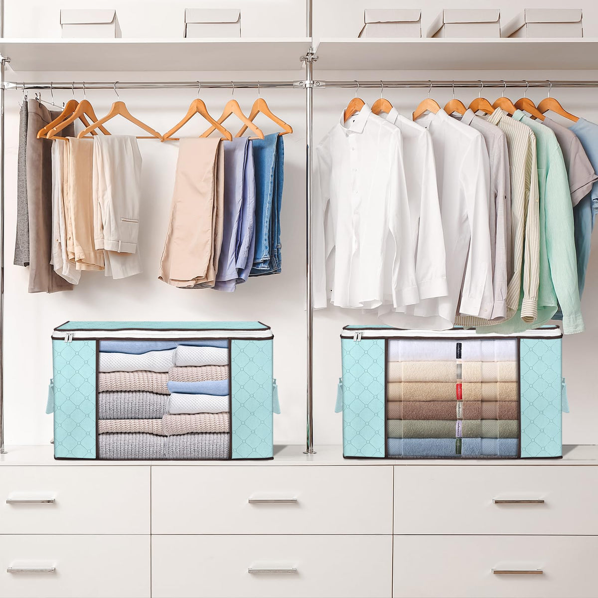 Budding Joy 90L foldable bags fit dorms and under-bed storage.