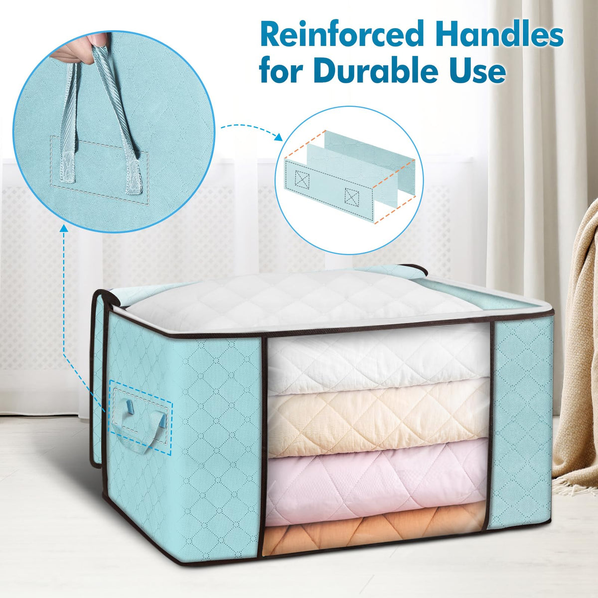 Budding Joy 90L bag see-through window helps locate items fast.