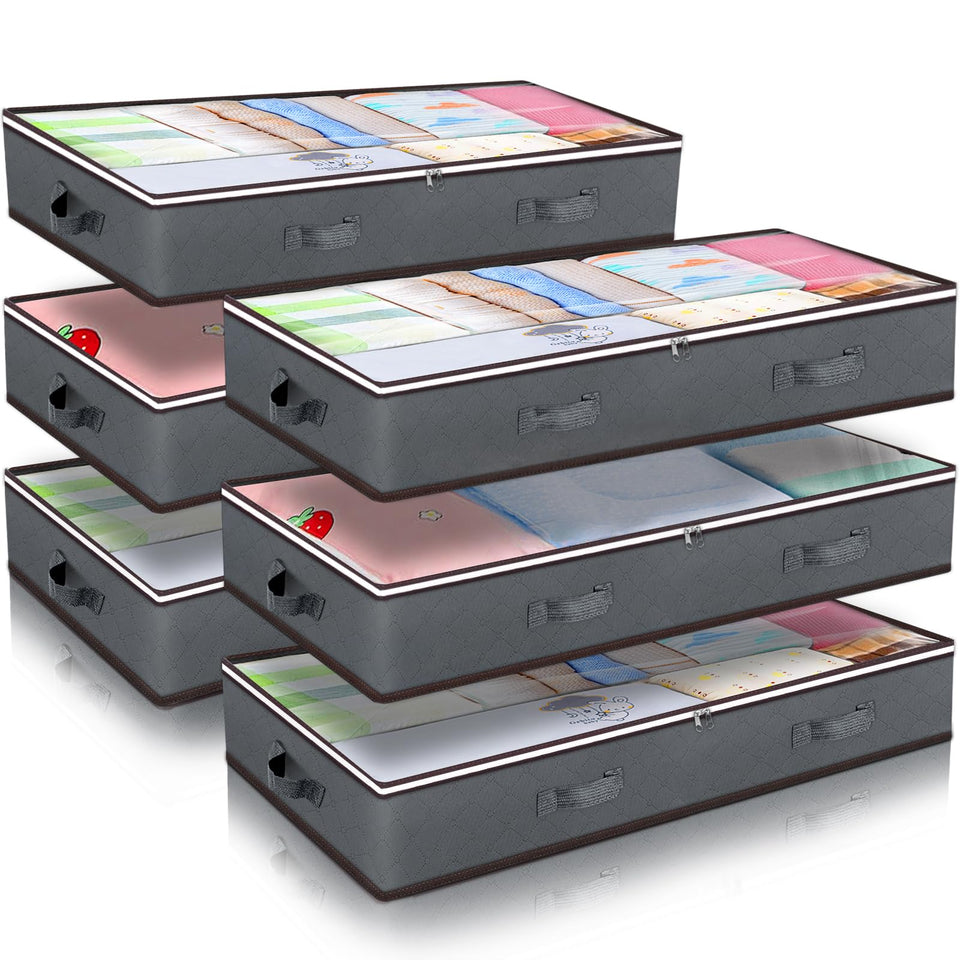 Budding Joy 90L under-bed container with closed top for tidy, dust-free storage.