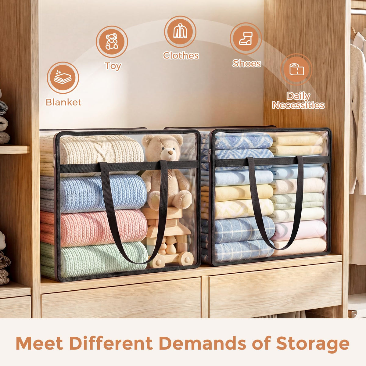 Budding Joy blanket storage bags simplify under-bed organization