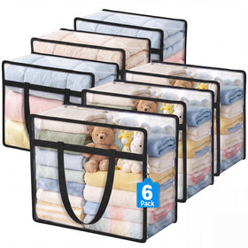 Budding Joy clear zippered storage bags offer quick visibility for clothing and linens