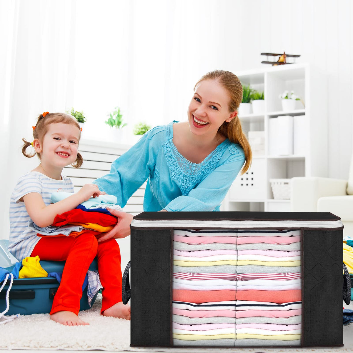 Budding Joy foldable storage bags suitable for under bed and dorm use.