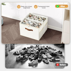 Budding Joy shoe storage with transparent lid for dust protection and visibility