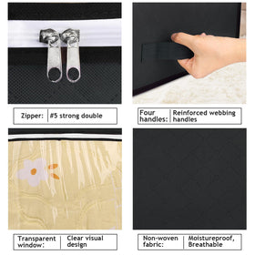 Budding Joy bag reinforced handles provide reliable grip when pulling from under furniture.