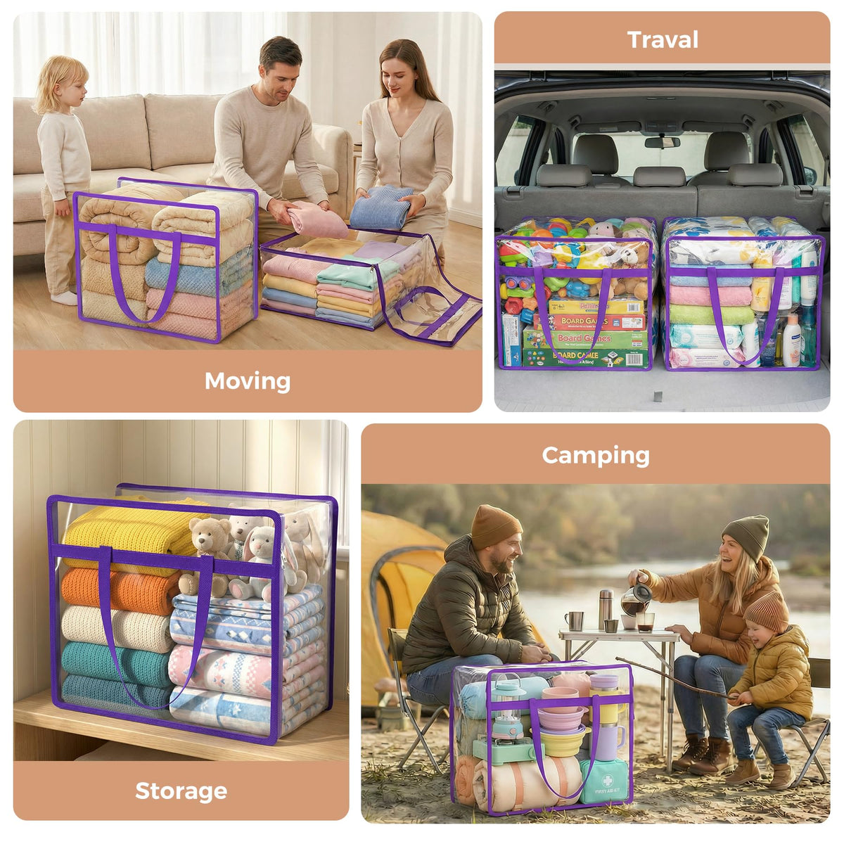 Budding Joy moving bag collection, portable storage for clothing and toys.