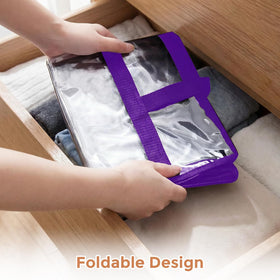Budding Joy pillow and towel storage bag for under-bed or closet organization.