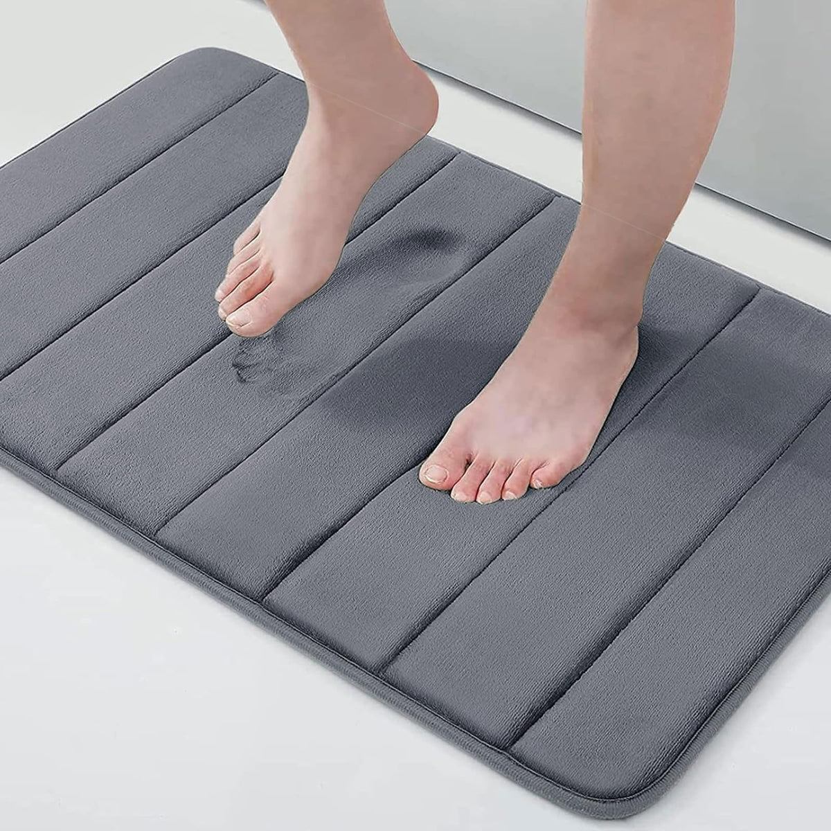 Buganda memory foam bath mat 30x20 with plush surface for soft, cushiony feet