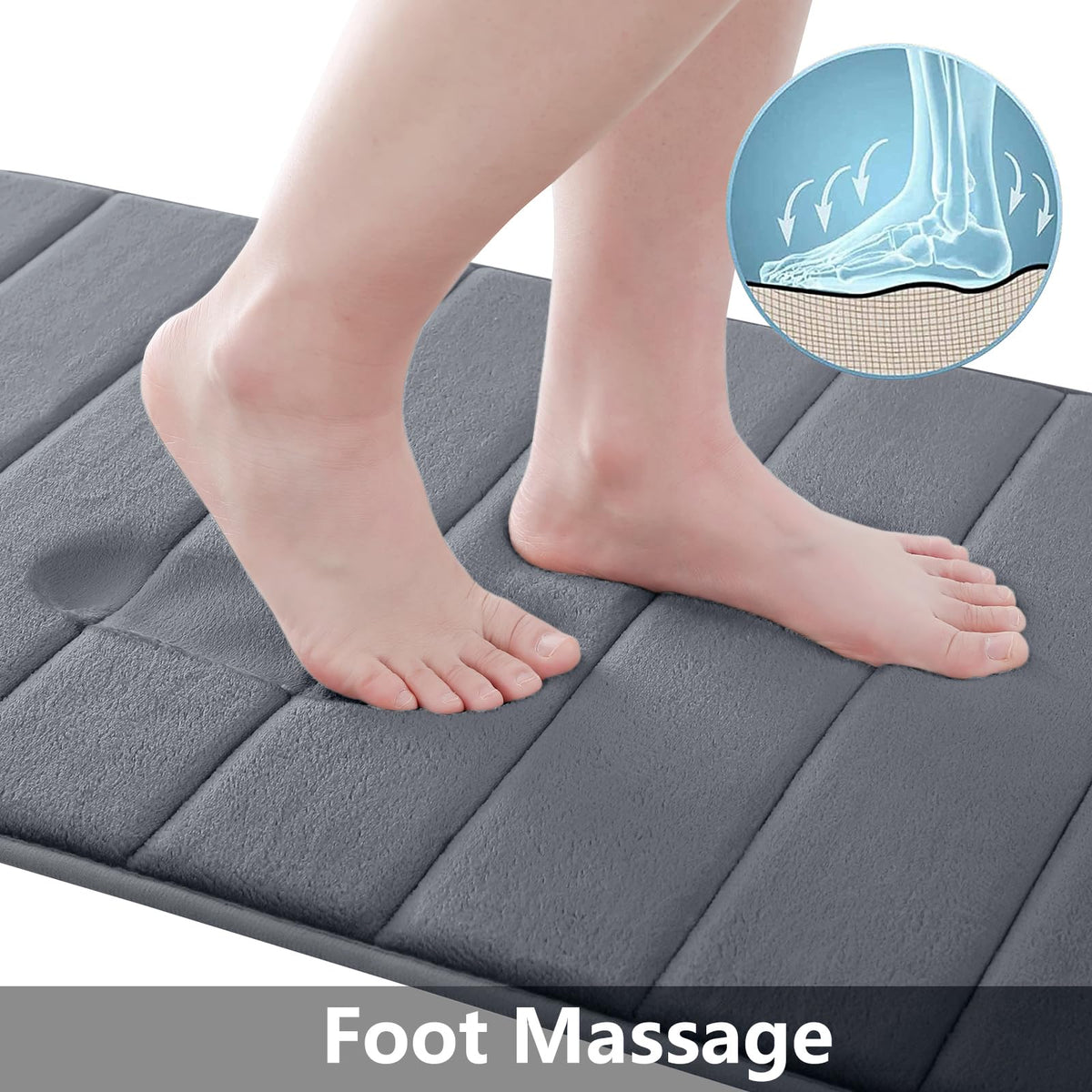 Buganda ultra-soft microfiber-top bath mat for cozy skin-friendly comfort
