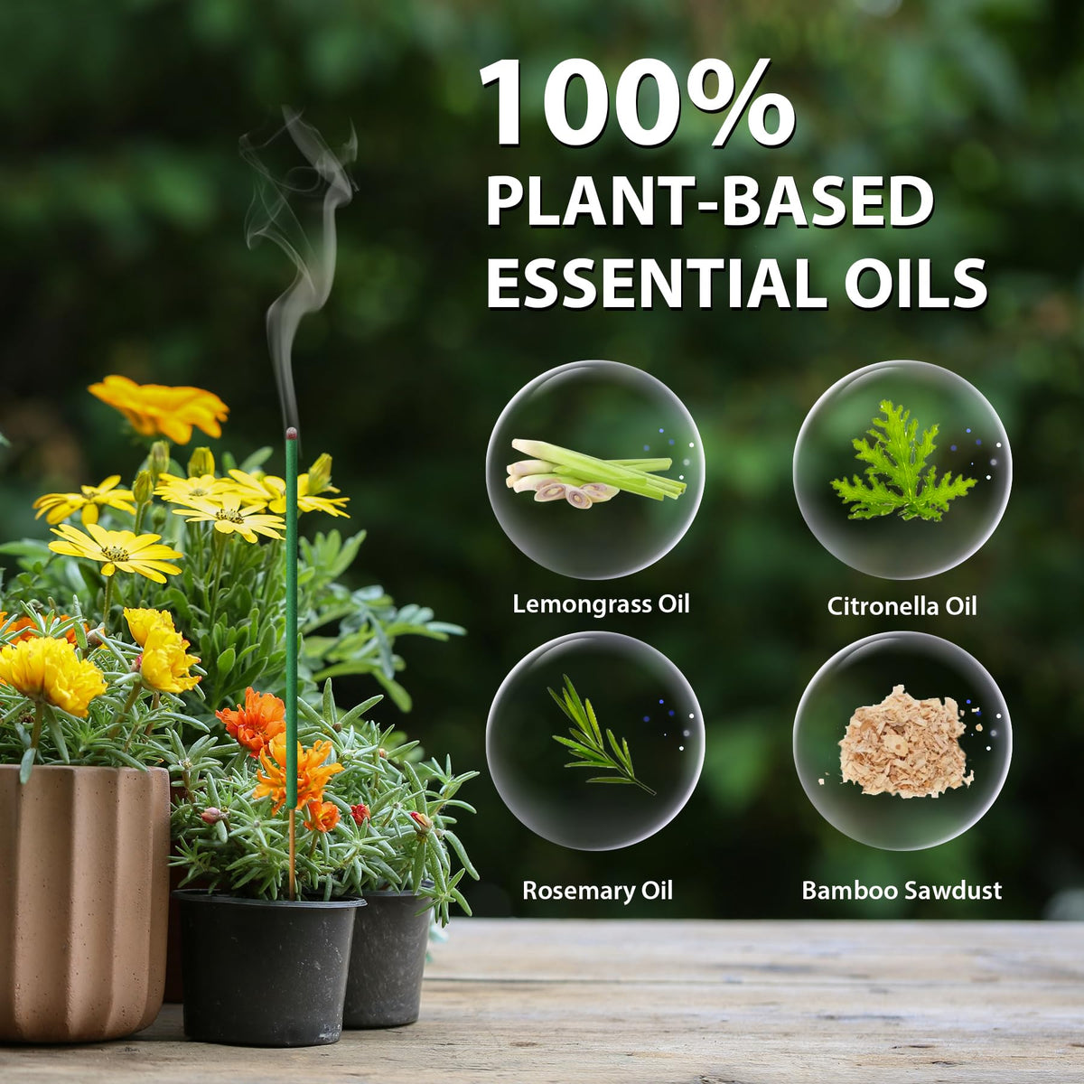 BugBai mosquito incense sticks in garden setting help reduce bites during evenings