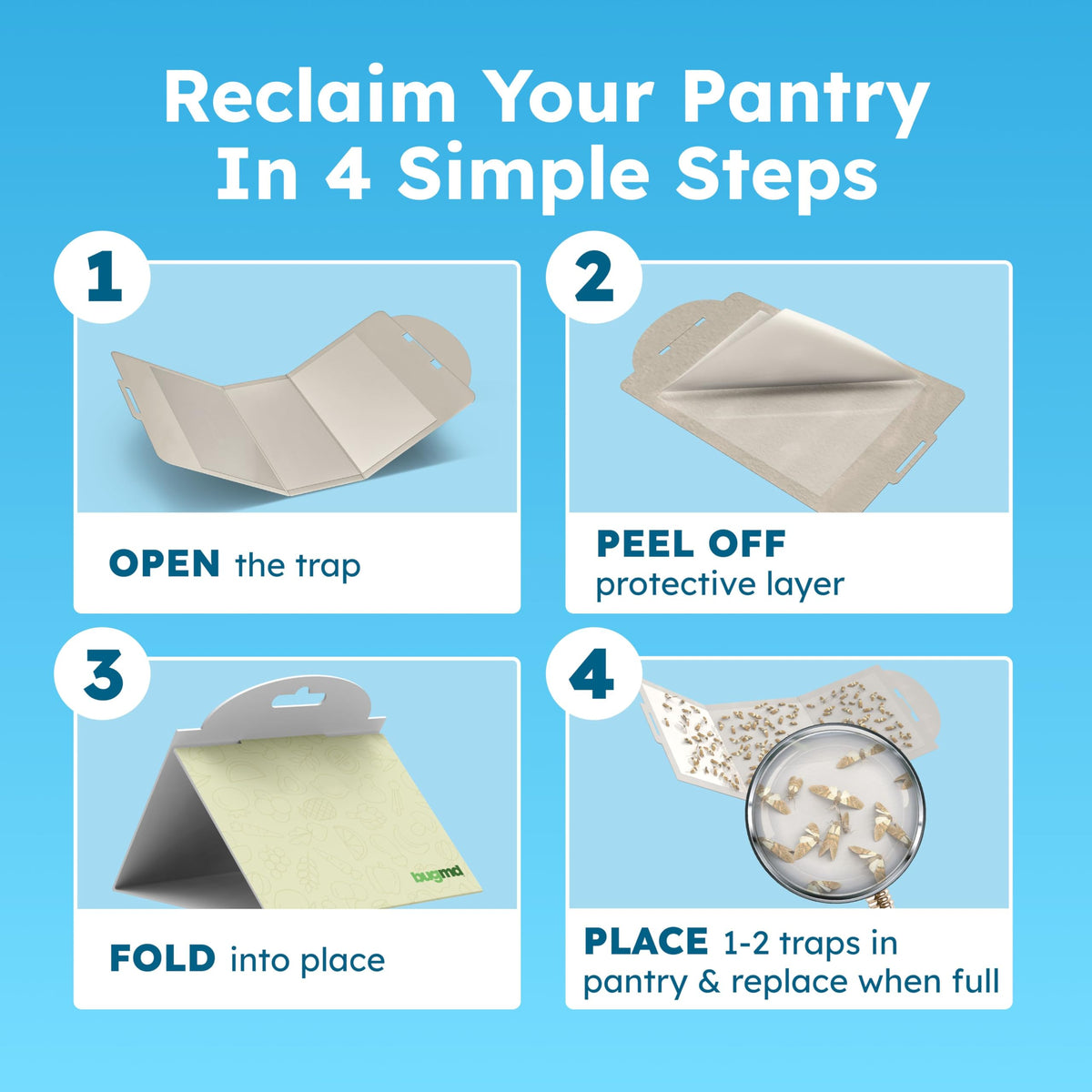BugMD Pantry Moth Traps indoor-placement suited for kitchen shelves