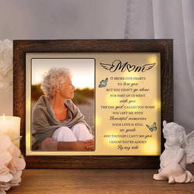 Buioata memorial shadow box with 4x6 photo for cherished memory display.