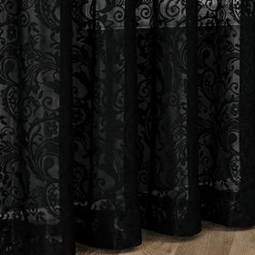 Bujasso gothic-inspired black curtains deepen mood and style.