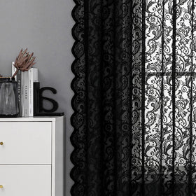 Bujasso light-filtering lace curtain creates airy, bright rooms.