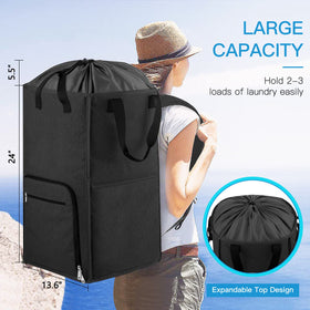 Bukere expandable top closure provides extra capacity during busy laundry days