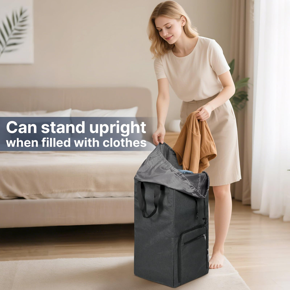 Bukere 90L capacity supports multiple loads of laundry