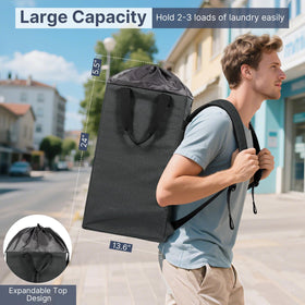 Bukere laundry backpack expandable top for bigger loads
