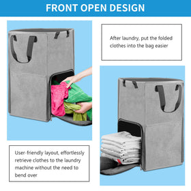 Bukere front zipper pocket keeps coins or small items secure.