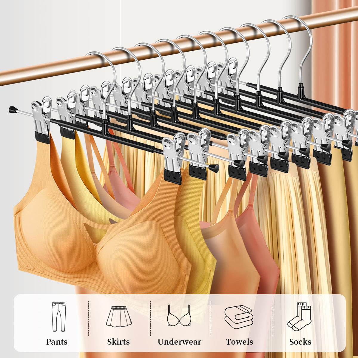 BUMODEL space-saving closet hanger maximizes wardrobe organization.