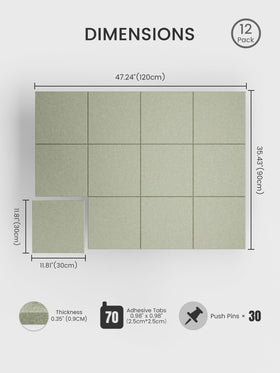 Bumusty 12-tile felt wall display forming a modular layout for flexible planning