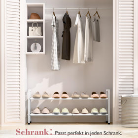Bumusty expandable rack fully extended to 33 inches for maximum storage.