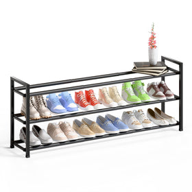 Bumusty 3-Tier Long Expandable Shoe Rack fits entryways and living spaces.