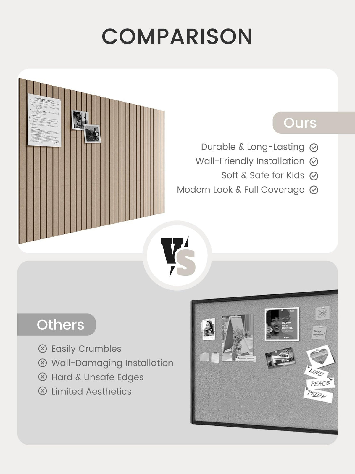 Bumusty board's acoustic performance helps reduce echo in rooms