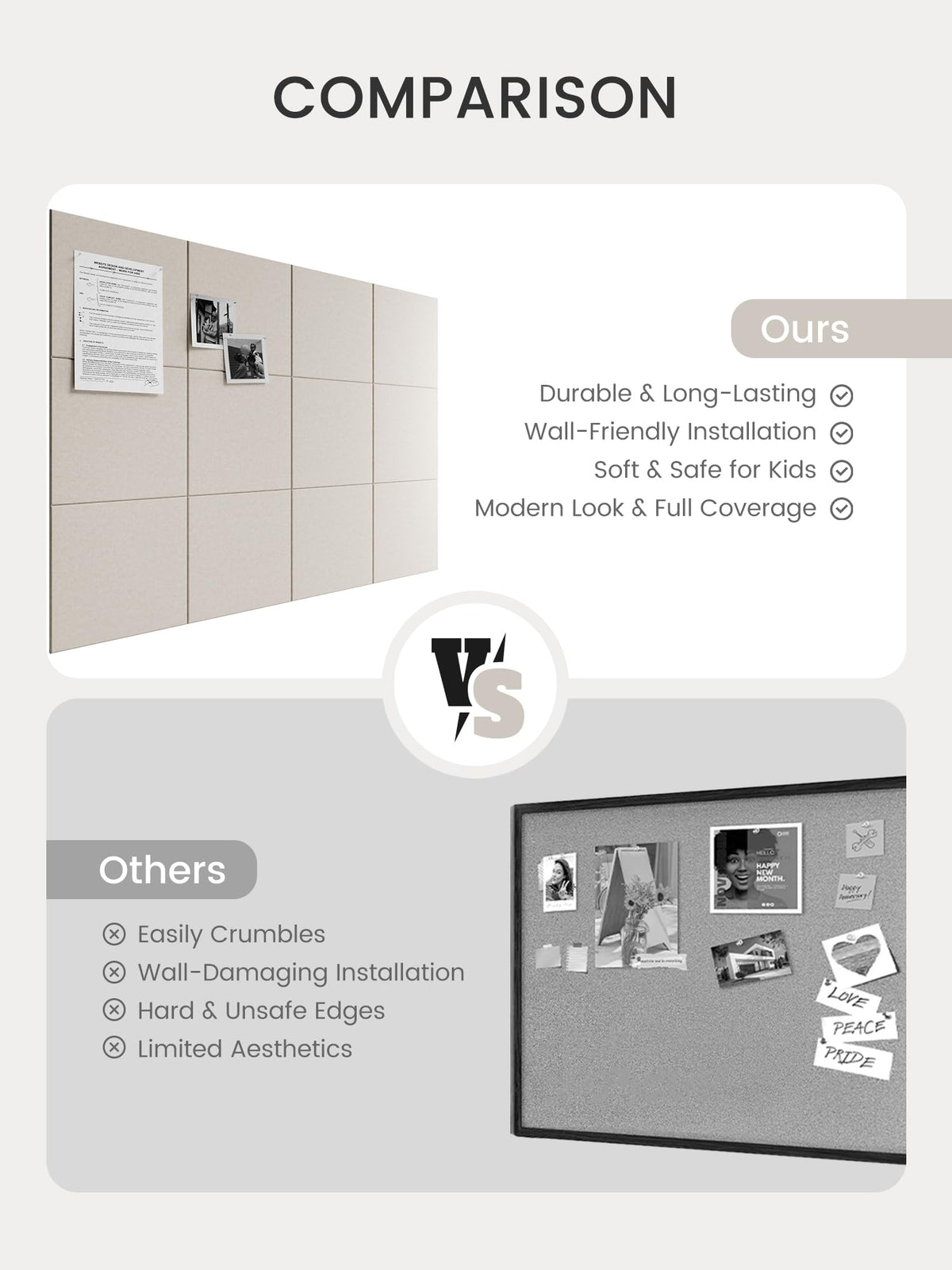 Bumusty tiles demonstrating acoustic reduction in a meeting space