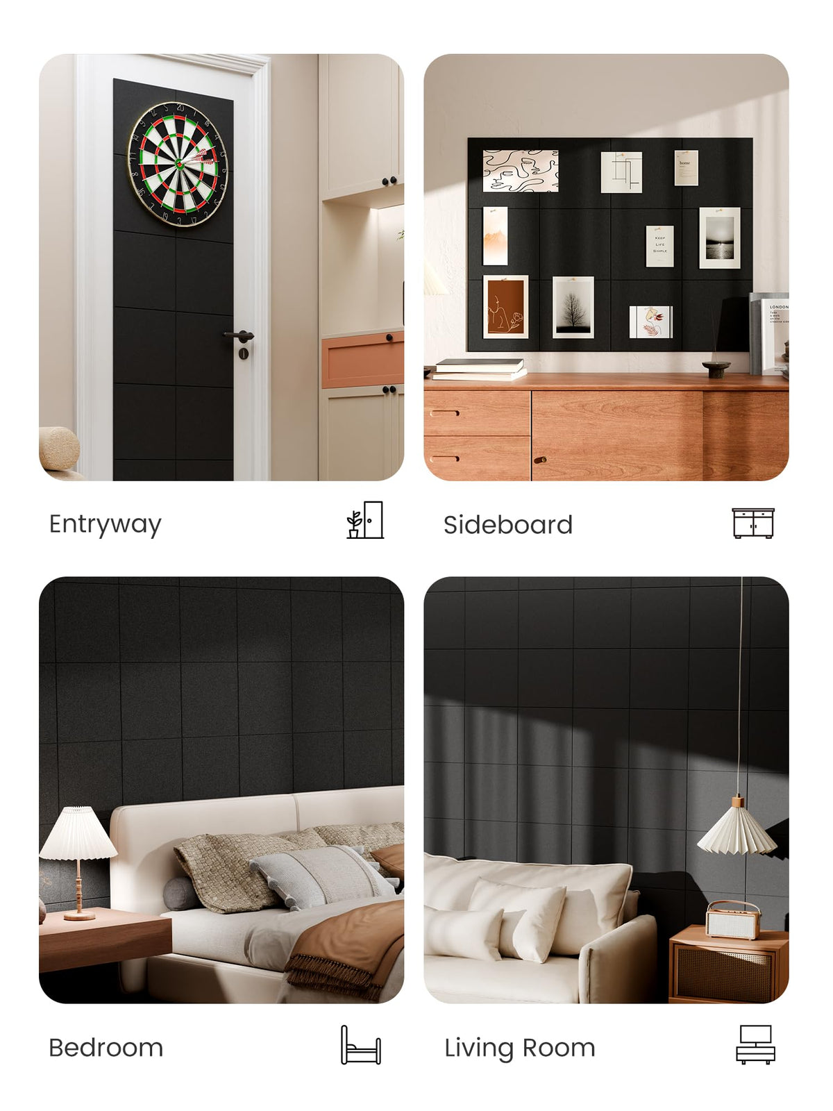 Bumusty beveled-edge tiles offer clean lines for DIY layouts.