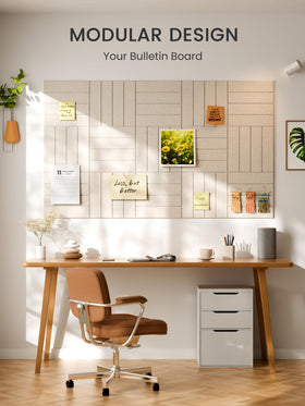 Bumusty beveled-edged tiles enable clean DIY customization.