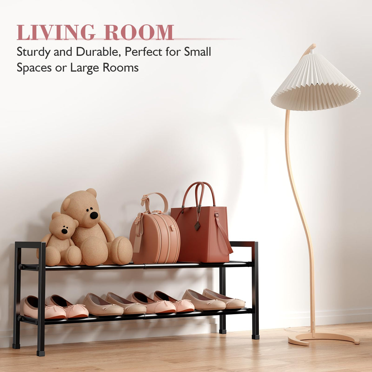 Bumusty compact entryway shoe organizer saves space and reduces clutter.