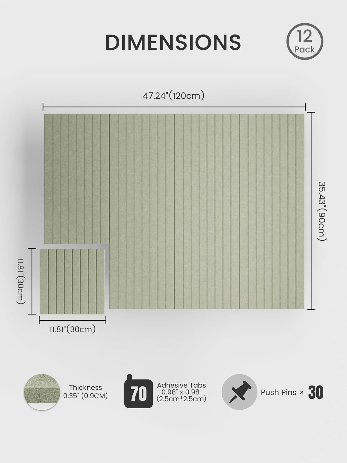 Close-up of Bumusty sage felt tiles showing textured surface for DIY layouts.