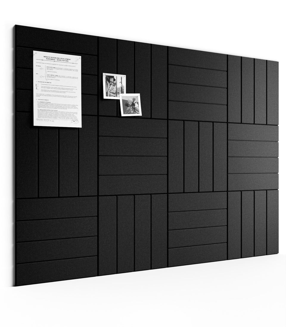 Bumusty large felt bulletin board tiles arranged into a modular wall display for flexible organization.