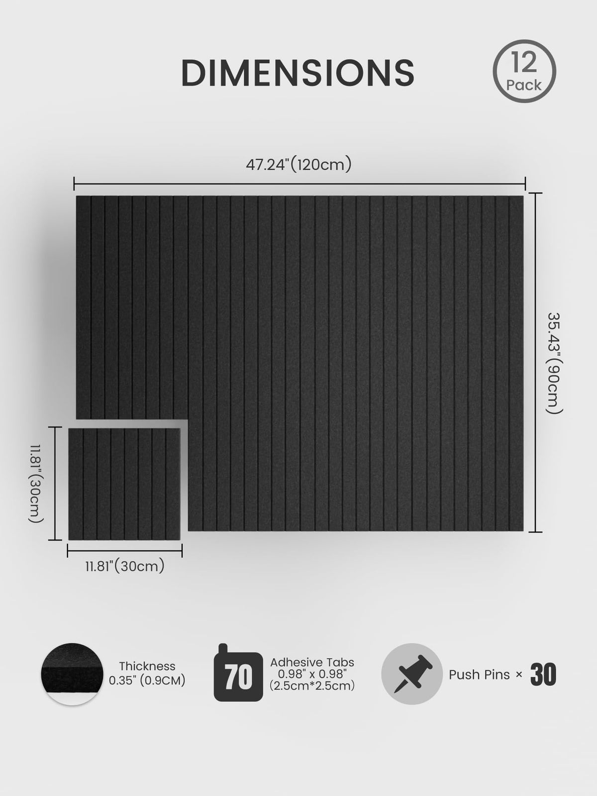 Bumusty tiles form a large black felt board for schedules and notes.