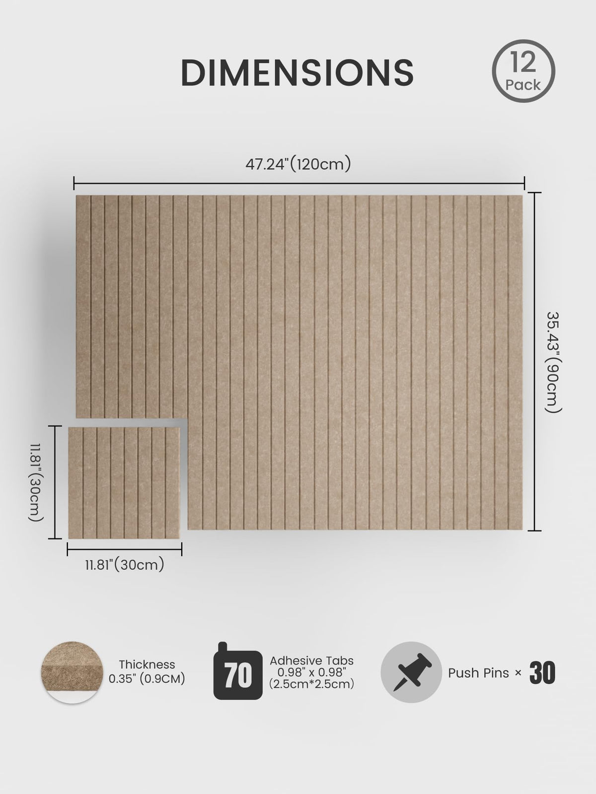 Bumusty tiles arranged in a wall mosaic showing customizable display layouts