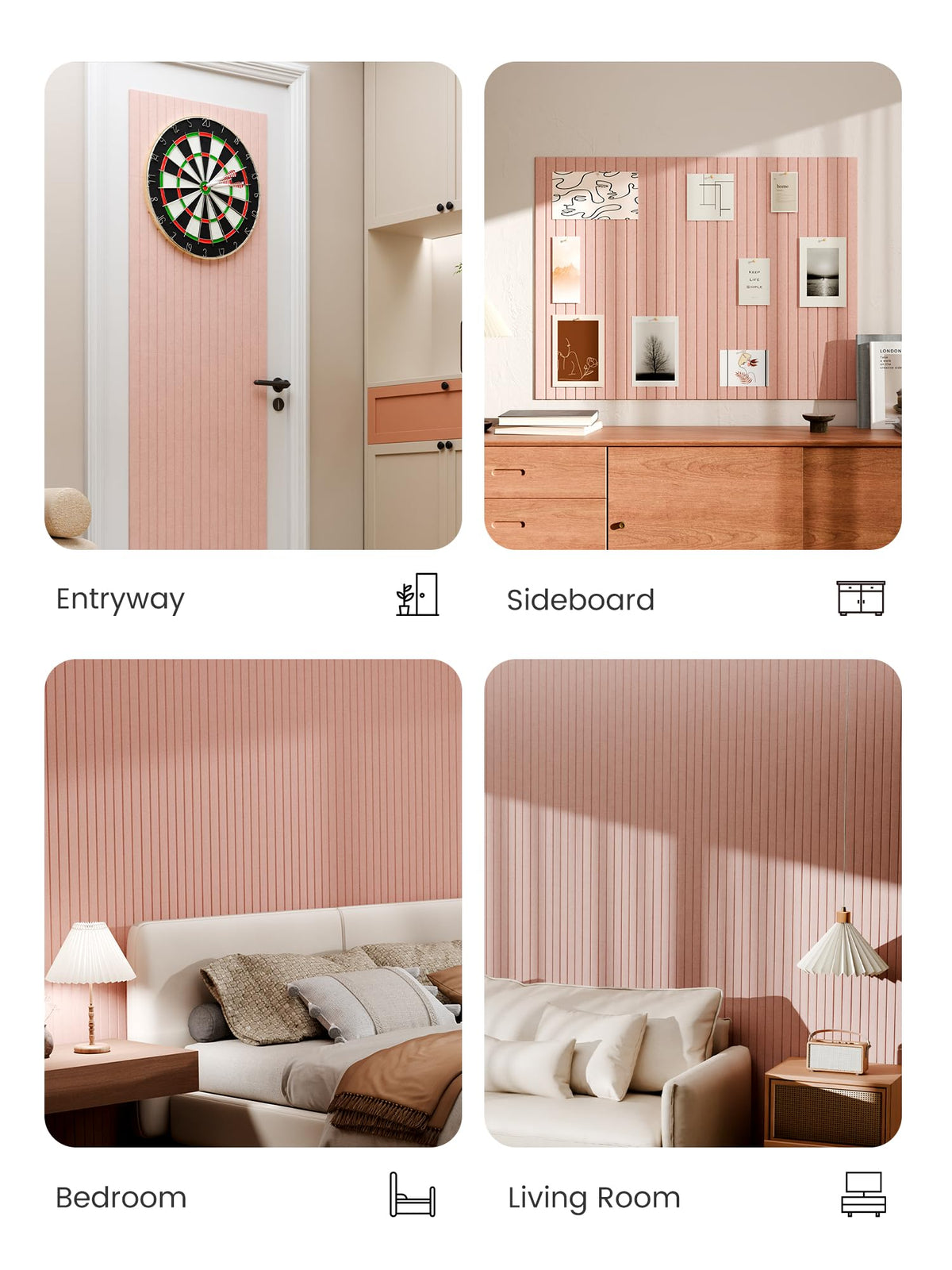 Beveled edge Bumusty tiles delivering clean lines in a modular display