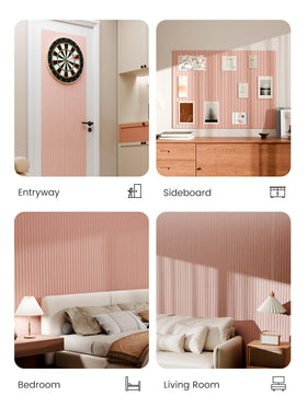 Beveled edge Bumusty tiles delivering clean lines in a modular display